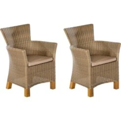 Merxx Lounge Sessel Toskana 2er Set, Natur