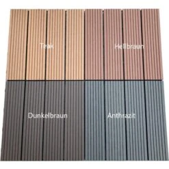 Home Deluxe WPC Bavaro Terrassenfliesen, 11 Stck., 30x30 Cm, 1m², Hellbraun -Outsunny Geschäft 1782385001 prod 004