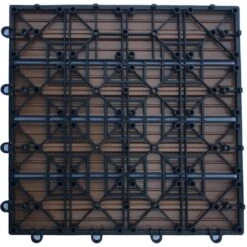 Home Deluxe WPC Bavaro Terrassenfliesen, 11 Stck., 30x30 Cm, 1m², Teak -Outsunny Geschäft 1782385002 prod 003