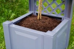 KHW Pflanzkasten Klein Mit Spalier, Grau -Outsunny Geschäft 1831104002 prod 003