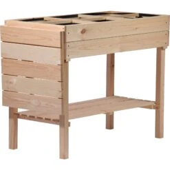 Dobar Erhöhtes Frühbeet Mit Tisch & Haken Gr. L, Transparent, Kiefer -Outsunny Geschäft 1938113000 prod 006