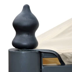 Pergola Calpe, Garten Pavillon, Stabiles 7cm-Gestell 5x3m ~ Creme Mit Seitenwand + Moskitonetz -Outsunny Geschäft 1975527001 prod 005