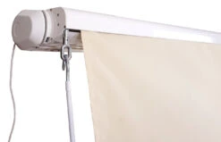 Elektrische Kassetten-Markise H124, Vollkassette, 5x3m Ausfahrbarer Volant ~ Polyester Grau/Weiß -Outsunny Geschäft 1975691001 prod 002