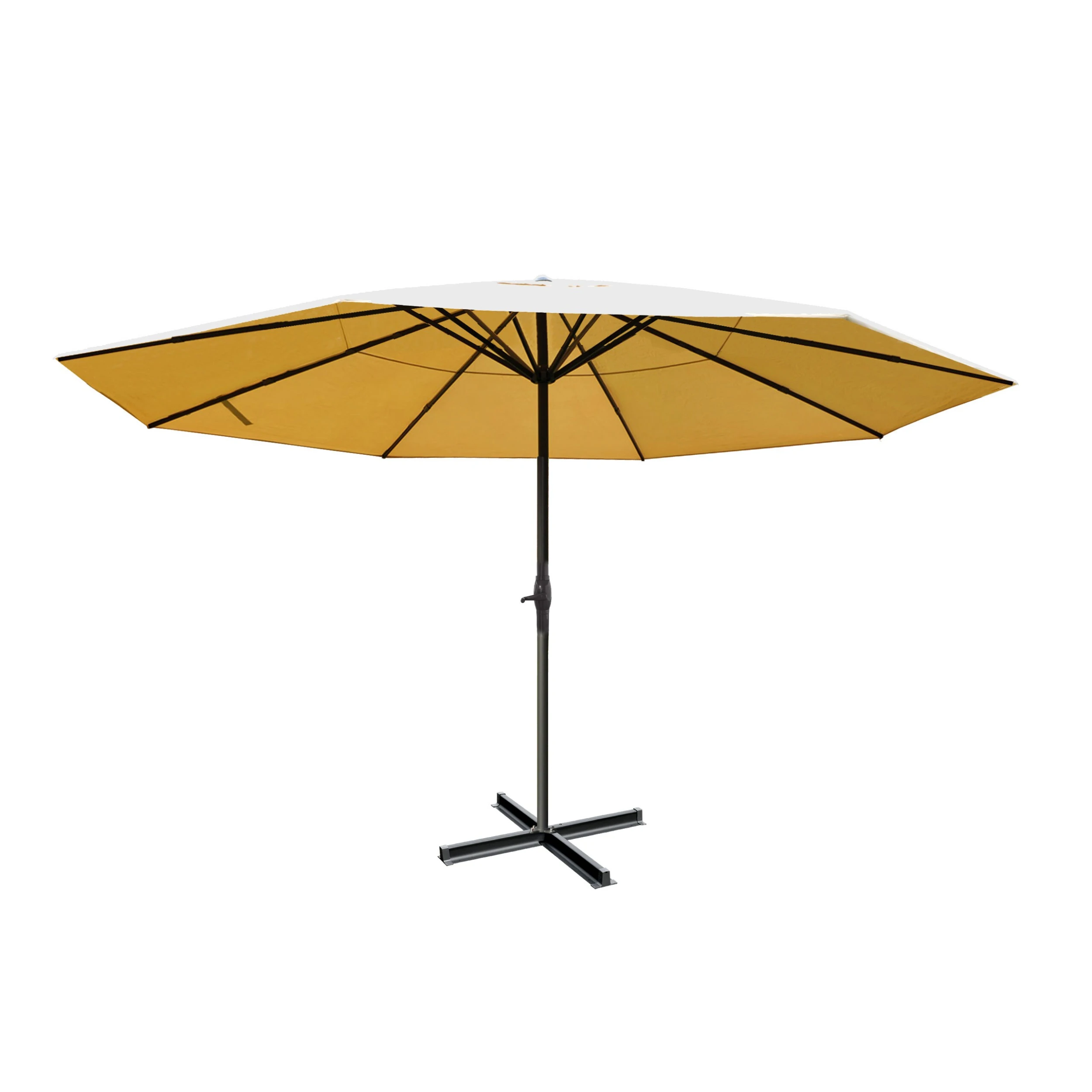 Sonnenschirm Carpi Pro, Gastronomie Marktschirm Ohne Volant Ø 5m Polyester/Alu 28kg ~ Creme Ohne Ständer 4 Sonnenschirm Carpi Pro, Gastronomie Marktschirm Ohne Volant Ø 5m Polyester/Alu 28kg ~ Creme Ohne Ständer – Bild 2