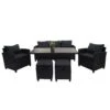 Poly-Rattan Garnitur MCW-E95, Garten-/Lounge-Set Sitzgruppe, Spun Poly Halbrundes Rattan ~ Schwarz, Kissen Anthrazit 2 Poly-Rattan Garnitur MCW-E95, Garten-/Lounge-Set Sitzgruppe, Spun Poly Halbrundes Rattan ~ Schwarz, Kissen Anthrazit -Outsunny Geschäft 2165671001 prod 001