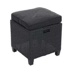 Poly-Rattan Garnitur MCW-E95, Garten-/Lounge-Set Sitzgruppe, Spun Poly Halbrundes Rattan ~ Schwarz, Kissen Anthrazit -Outsunny Geschäft 2165671001 prod 005