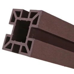 WPC-Sichtschutz Savoie, Windschutz Zaun, WPC-Pfosten Zum Einbetonieren ~ Erweiterungselement Schmal, 98cm Braun -Outsunny Geschäft 2236266006 prod 006