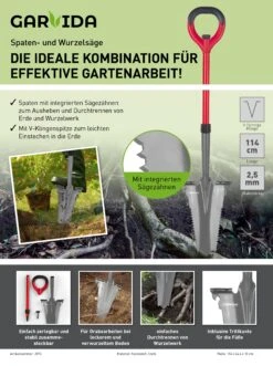GARVIDA Spaten- & Wurzelsäge 114cm Abnehmb. Griff 11 GARVIDA Spaten- & Wurzelsäge 114cm Abnehmb. Griff -Outsunny Geschäft 2306621000 prod 005