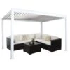 Pergola MCW-J32, Garten Lamellen-Pavillon, 11cm-Alu-Gestell 4x3m ~ Weiß -Outsunny Geschäft 2353629005 prod 001