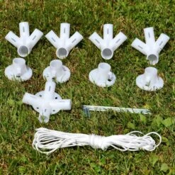 VCM Pavillon 3x3 M In Blau Weiß PE Plane 2 Seitenteile Partyzelt Gartenzelt Zelt -Outsunny Geschäft 8600043100 915688 prod 004