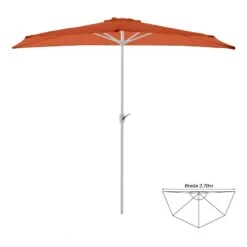 VCM Balkon-Sonnenschirm Terracotta Halbrund Gartenschirm Sonnenschutz 2,7m M. Kurbel -Outsunny Geschäft 8600043100 916101 prod 005