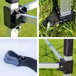 VCM PROFI Falt Pavillon Partyzelt Mit 4 Seitenteilen 3x3m Weiß Wasserdichtes Dach -Outsunny Geschäft 8600043100 916152 prod 004