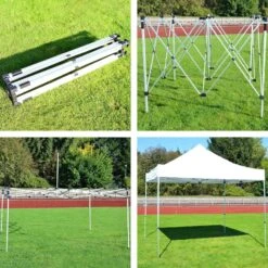 VCM PROFI Falt Pavillon Partyzelt Mit 4 Seitenteilen 3x3m Weiß Wasserdichtes Dach -Outsunny Geschäft 8600043100 916152 prod 005