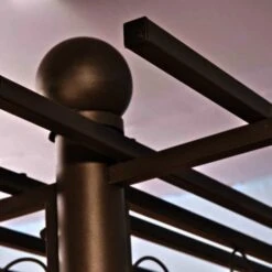 CLP Eisen-Pergola Ulpgar 01 A I Begrünbares Terassendach Im Landhausstil I Rankpavillon Für Kletterpflanzen I Rankgestell Mit Verzierungen -Outsunny Geschäft 8600246500 1314645 prod 005