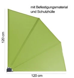 Grasekamp 2 Stück Balkonfächer 120 X 120 Cm Apfelgrün Mit Wandhalterung Schutzhülle Trennwand Sichtschutz -Outsunny Geschäft 8600280600 47964 prod 002