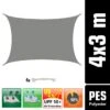 UPF50+ UV Sonnensegel 3x4 Polyester Rechteck Wasserabweisend Garten Balkon Grau -Outsunny Geschäft 8600295800 11619 prod 001