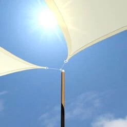 UV Sonnensegel 2,5x2,5x3,5 HDPE Dreieck Rechtwinklig Sonnenschutz Garten Beige -Outsunny Geschäft 8600295800 11793 prod 005