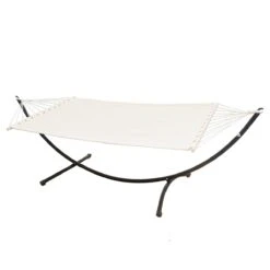 Doppel Hängematte Mit Gestell 200x120 Cm Garten Hängeliege Hängemattengestell