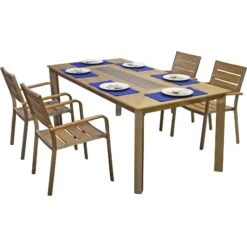 5tlg. Alu Tischgruppe Garten Sitzgruppe Lounge Set Gartenmöbel Sitzgarnitur