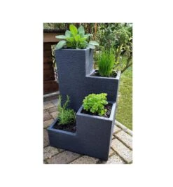 Blumentreppe Kübel Pflanzkübel Blumenkasten Blumenkübel Blumentopf Beton Optik