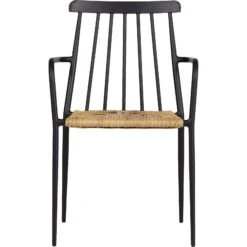 2x Evira Gartenstuhl Stapelbar Schwarz Polyrattan Garten Möbel Stuhl Sessel -Outsunny Geschäft 8600296500 34682 prod 004