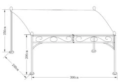 DEGAMO Anbaupavillon MANTOVA 3x2,5 Meter, Stahl Dunkel, Plane PVC-beschichtet écru -Outsunny Geschäft 8600319700 48618001 prod 006
