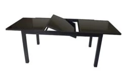 DEGAMO Ausziehtisch TORINO 180/240x100cm, Aluminium + Glas Schwarz