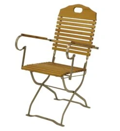 DEGAMO Kurgarten - Garnitur BAD TÖLZ 3-teilig (2x Armlehnensessel, 1x Tisch 70x70cm), Flachstahl Verzinkt + Robinie, Klappbar