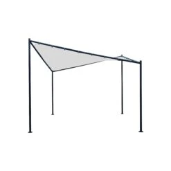 DEGAMO Sonnensegel Pavillon ORLANDO 3,5x3,5 Meter Mit Plane PVC-bechichtet Weiss
