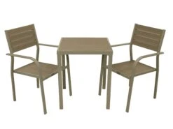 DEGAMO Bistroset VARENNA 3-teilig, Metall + Polywood, Grau