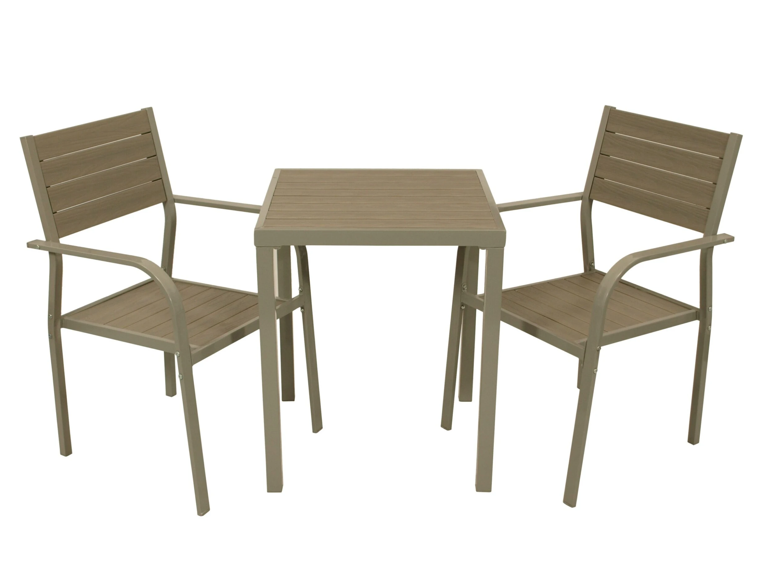 DEGAMO Bistroset VARENNA 3-teilig, Metall + Polywood, Grau 3 DEGAMO Bistroset VARENNA 3-teilig, Metall + Polywood, Grau