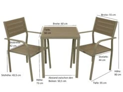 DEGAMO Bistroset VARENNA 3-teilig, Metall + Polywood, Grau 9 DEGAMO Bistroset VARENNA 3-teilig, Metall + Polywood, Grau -Outsunny Geschäft 8600319700 75502450 prod 004
