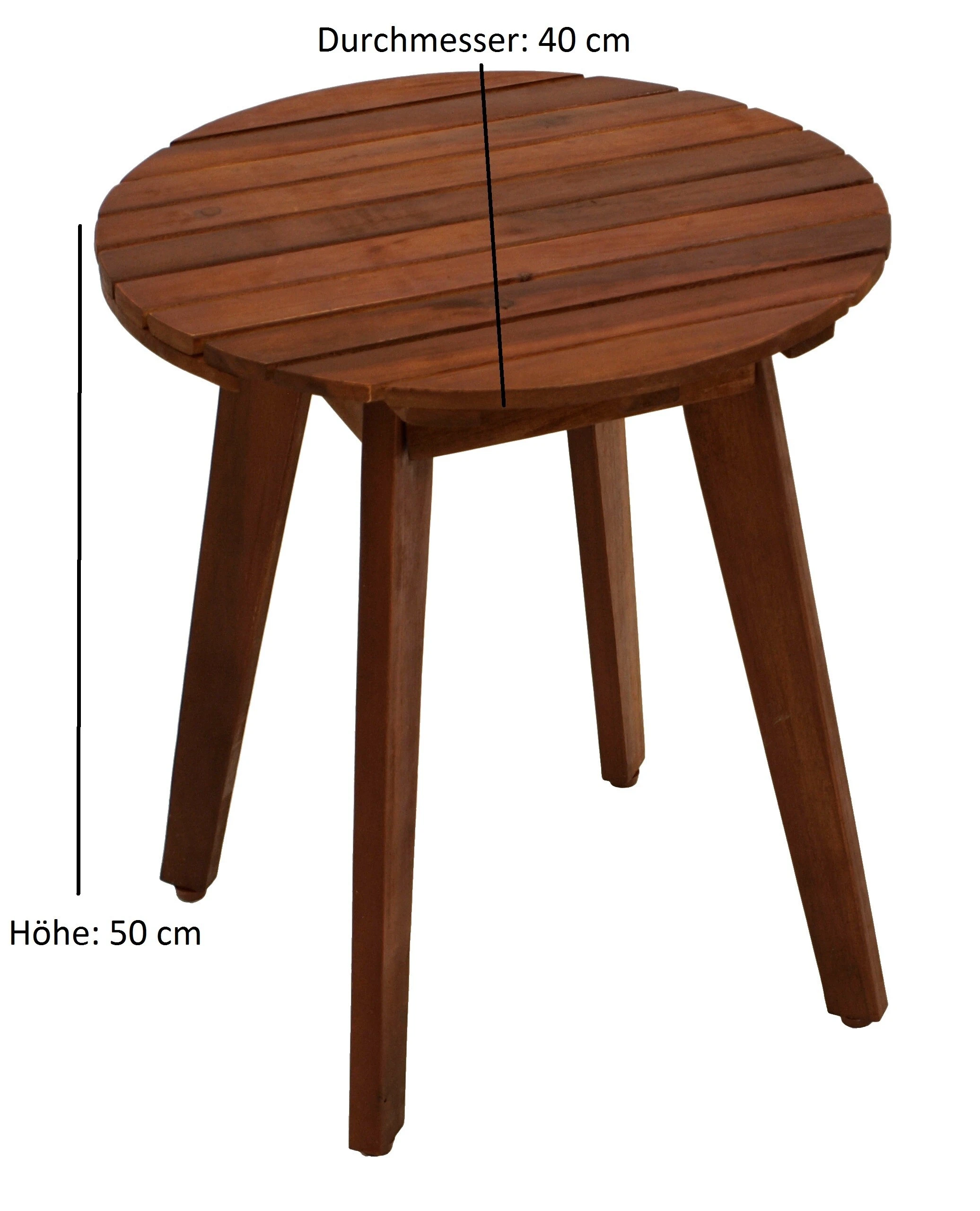 DEGAMO Beistelltisch BAYAMO 40cm Rund,Akazie Geölt 4 DEGAMO Beistelltisch BAYAMO 40cm Rund,Akazie Geölt – Bild 2