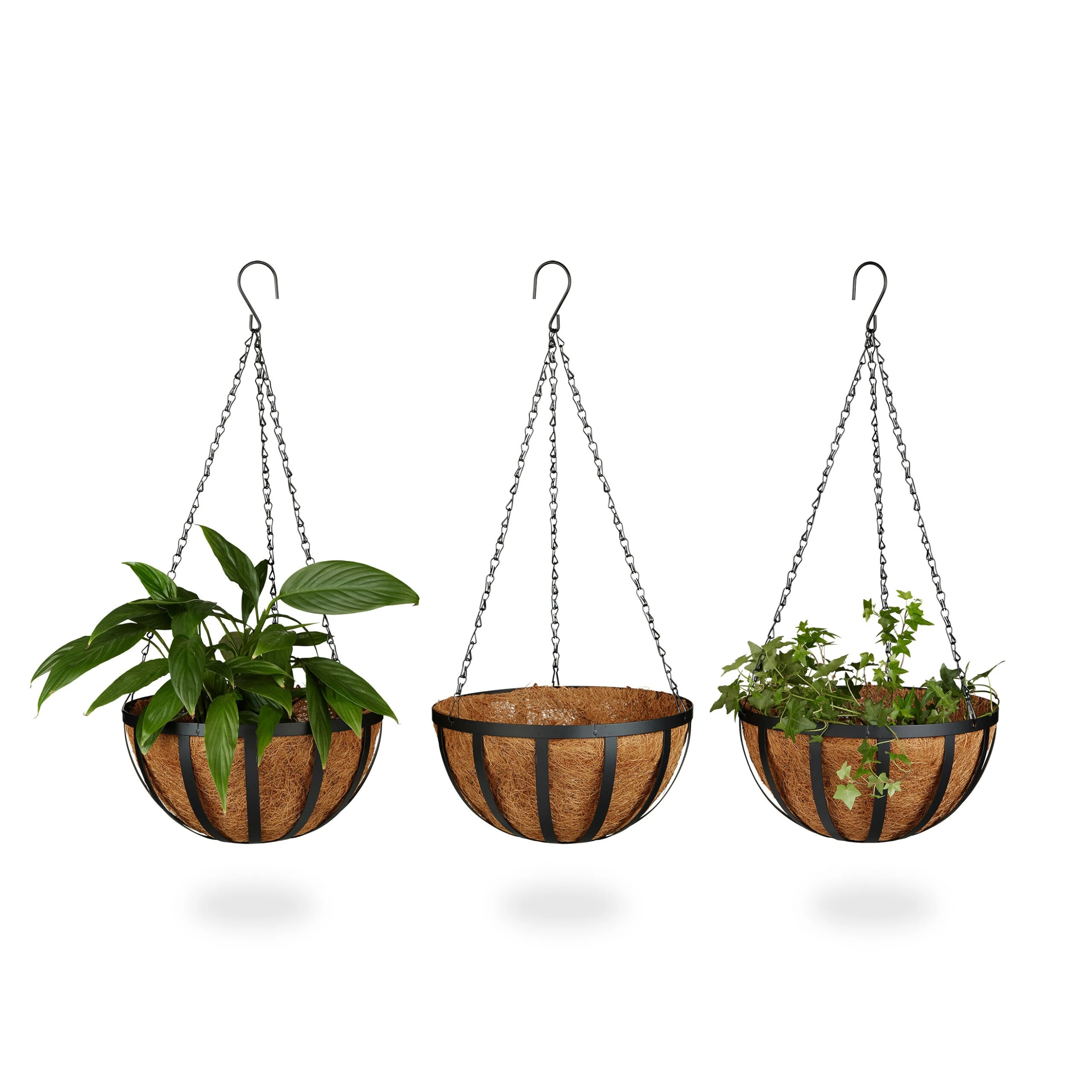 Relaxdays Blumenampel 3er-Set 30 Cm 3 Relaxdays Blumenampel 3er-Set 30 Cm