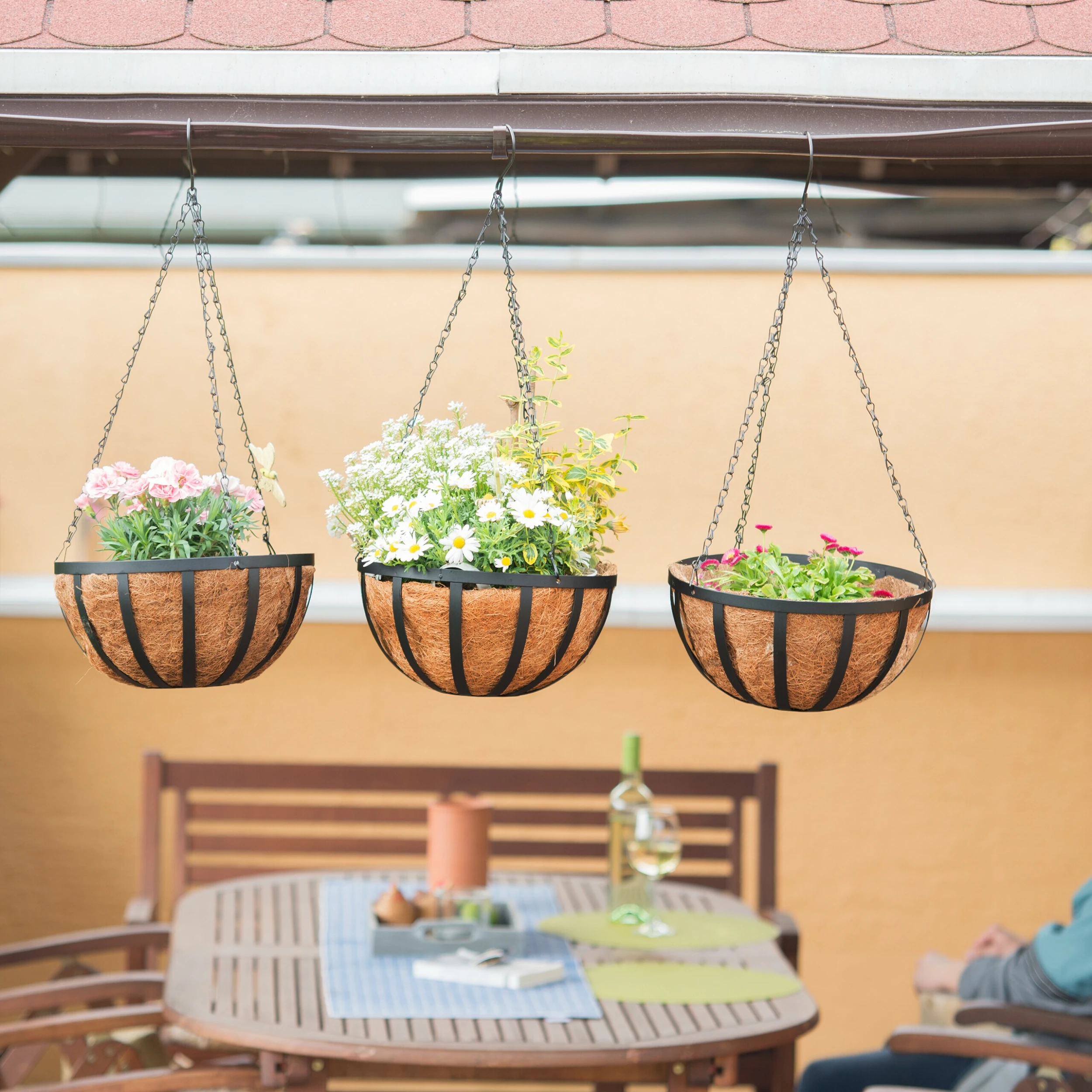 Relaxdays Blumenampel 3er-Set 30 Cm 4 Relaxdays Blumenampel 3er-Set 30 Cm – Bild 2
