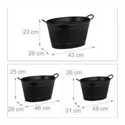 Relaxdays Metallwanne Vintage Optik 3er Set -Outsunny Geschäft 8600323900 1002700346 prod 004