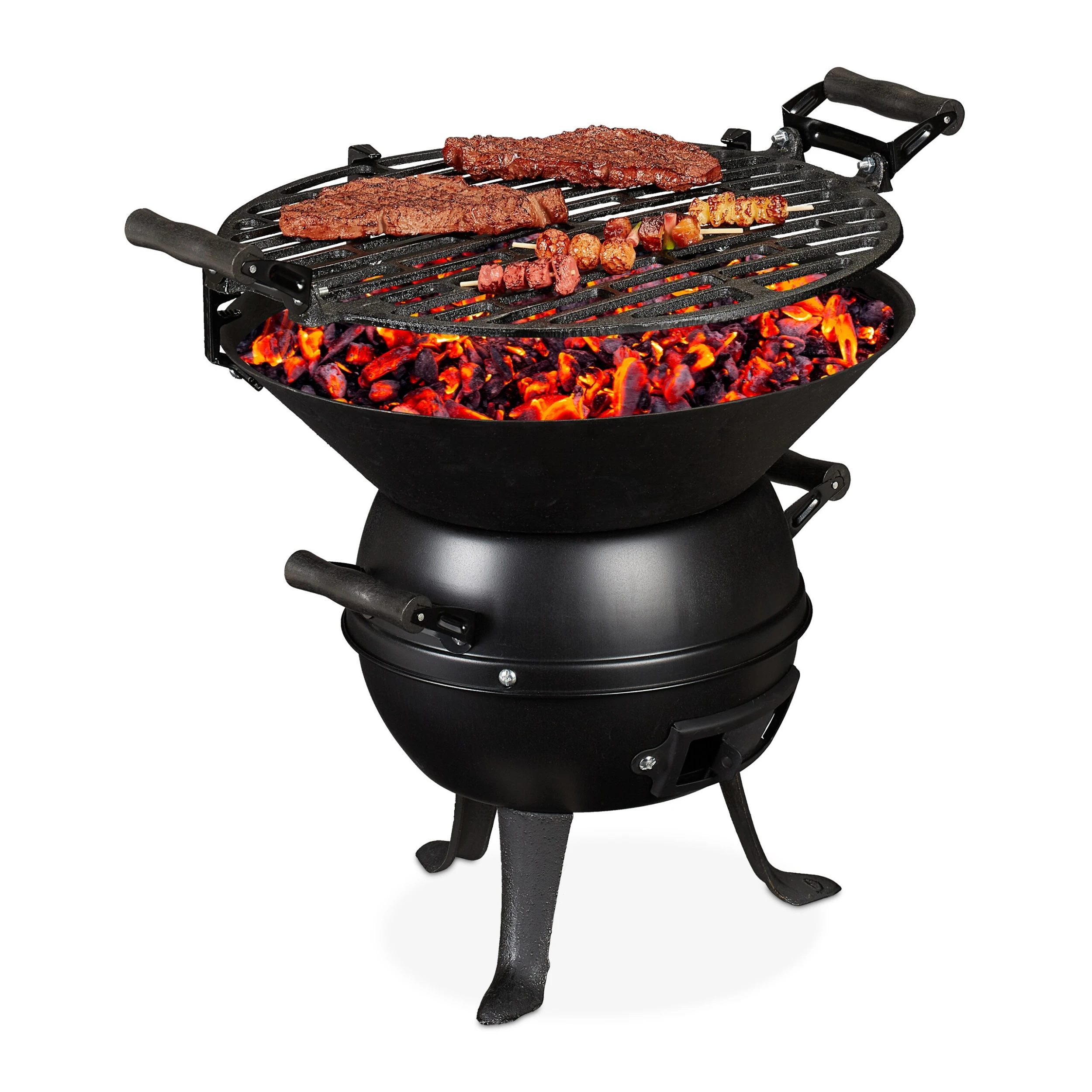 Relaxdays Grillfass Aus Gusseisen 3 Relaxdays Grillfass Aus Gusseisen