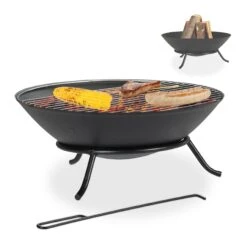 Relaxdays Feuerschale Mit Grillrost