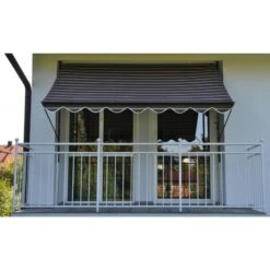 Angerer Klemmmarkise Braun/creme 150 Cm Markise Balkon Balkonmarkise