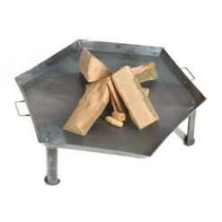 Acerto® Massive Eckige Feuerschale 55cm + 5 Stk. Kaminholz Buche -Outsunny Geschäft 8600335800 34382 prod 004