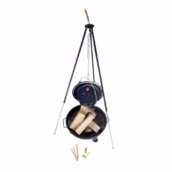 Outsunny Geschäft 18 Acerto® Gulaschkessel 14L + Dreibein-Gestell (180cm) + Feuerschale (55cm) + Kaminholz Buche