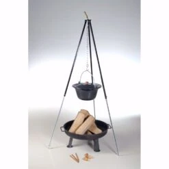 Acerto® Gulaschkessel 14L + Dreibein-Gestell (180cm) + Feuerschale (55cm) + Kaminholz Buche -Outsunny Geschäft 8600335800 36713 prod 004