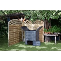 GARANTIA Thermo Wood Komposter 600 L Inkl. Bodengitter Grau Gartenkomposter -Outsunny Geschäft 8600335800 48188 prod 005