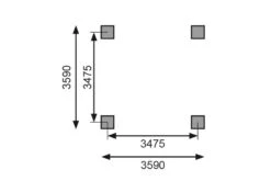 CHILLROI Quadratischer Holzpavillon 359 X 359 Cm | Gartenpavillon | Terrassenüberdachung | Kesseldruckimprägniert -Outsunny Geschäft 8600335800 53435 prod 004