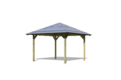 CHILLROI Quadratischer Holzpavillon 289 X 289 Cm| Gartenpavillon | Terrassenüberdachung | Kesseldruckimprägniert