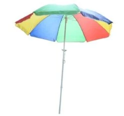 Outsunny Strandschirm Höhenverstellbar Bunt 160 Cm (Ø) | Sonnenschirm Partyschirm Gartenschirm Hawaiischirm -Outsunny Geschäft 8600336600 01 0250 prod 002