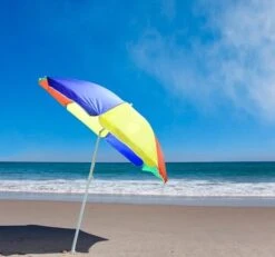 Outsunny Strandschirm Höhenverstellbar Bunt 160 Cm (Ø) | Sonnenschirm Partyschirm Gartenschirm Hawaiischirm -Outsunny Geschäft 8600336600 01 0250 prod 003