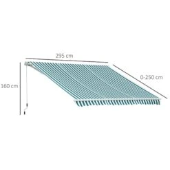 Outsunny Gelenkarmmarkise Für Wandmontage 2,95 X 2,5 M (BxL) | Alu-Markise Sonnenschutz Terrasenüberdachung -Outsunny Geschäft 8600336600 100110 007GW prod 005
