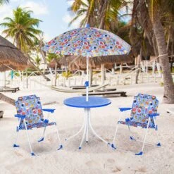 Outsunny Kinder Gartenset Mit Sonnenschirm | Sitzgarnitur Für Kinder Gartengarnitur Kindermöbel -Outsunny Geschäft 8600336600 312 025BU prod 003