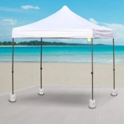 Outsunny Gewichte Für Faltpavillon Weiß | Standsicherung Mit Sand Zusatzgewichte Standfuß -Outsunny Geschäft 8600336600 840 046 prod 003